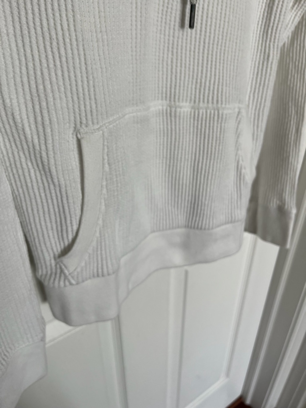 Express White Men’s XS Waffle-Knit Hoodie - Picture 6 of 7